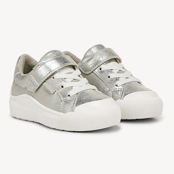 Dr Scholl's Toddler 8M Silver Time Off Sneakers Lace Up Casual Comfort LB13-25 - Picture 1 of 8